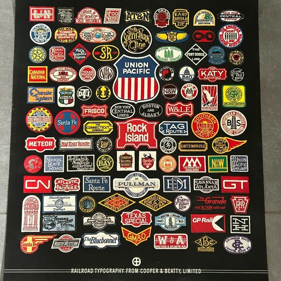 Vintage Typography - Poster of Railroad Lines from Cooper & Beatty - Picture 1 of 6